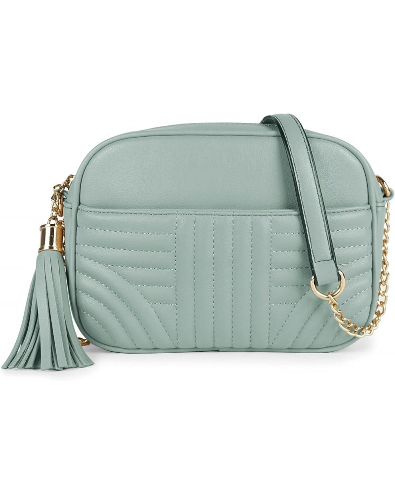 Quilted Crossbody Bags for Women - Stylish Camera Bag with Tassel - Lightweight Medium Size Shoulder Purse Light Mint $14.70 ...