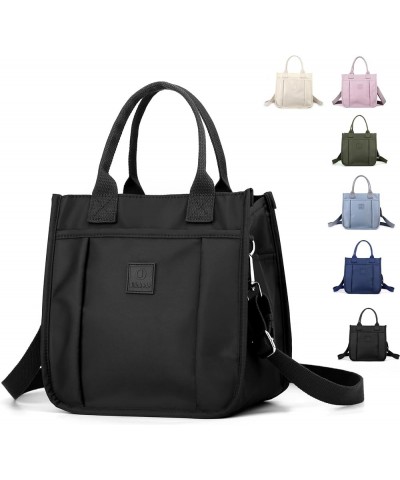 Cute Small Tote Bag for Women Nylon Crossbody Purse Shoulder Bags Satchel Handbags With Compartments Zipper Pocket Black $13....