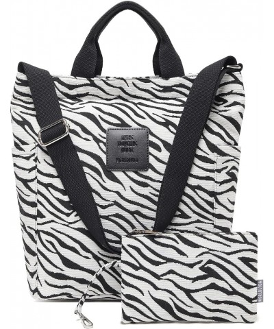 Worldlyda Women Canvas Tote Purse Large Shoulder Bag Casual Crossbody Hobo Top Handle Handbags Zebra $10.75 Totes