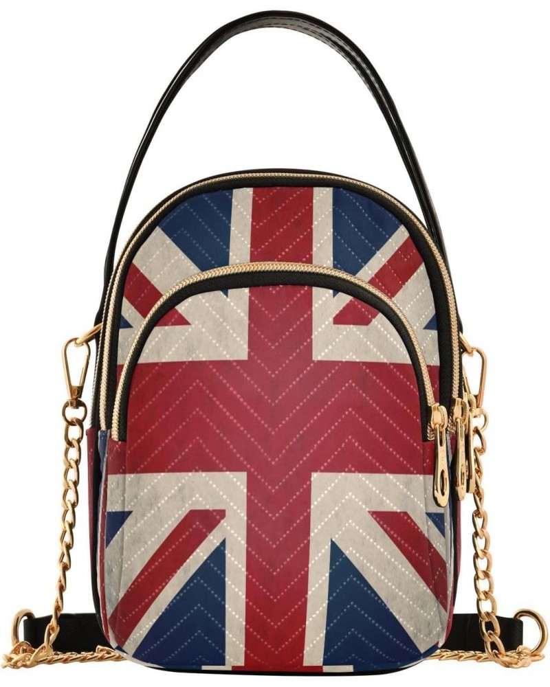 Chain Crossbody Bags for Women Uk Flag Retro Quilted Shoulder Crossbody Handbags Travel Cross Body Cell Phone Purses Bags $8....