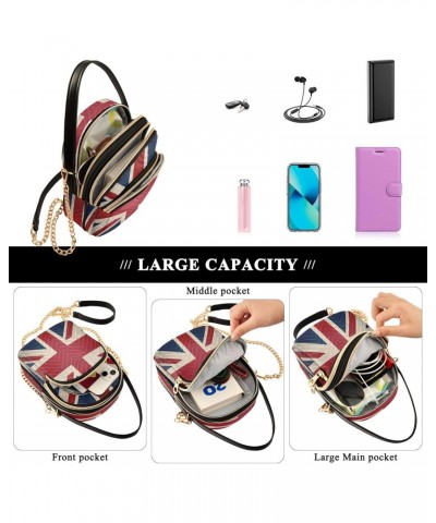 Chain Crossbody Bags for Women Uk Flag Retro Quilted Shoulder Crossbody Handbags Travel Cross Body Cell Phone Purses Bags $8....