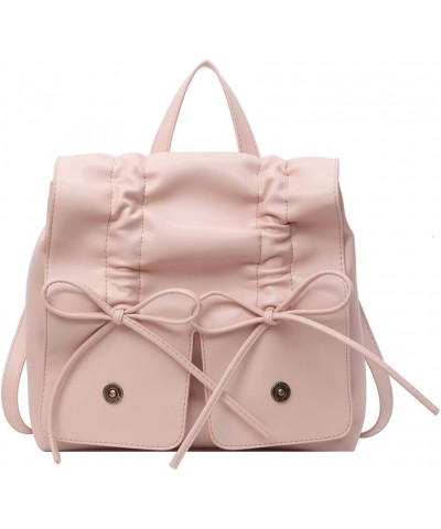 Coquette Aesthetic Backpack for Women Cute Bow Backpack PU Leather Travel Rucksack Fashion Bow Tie Shoulder Bag Pink $21.20 B...