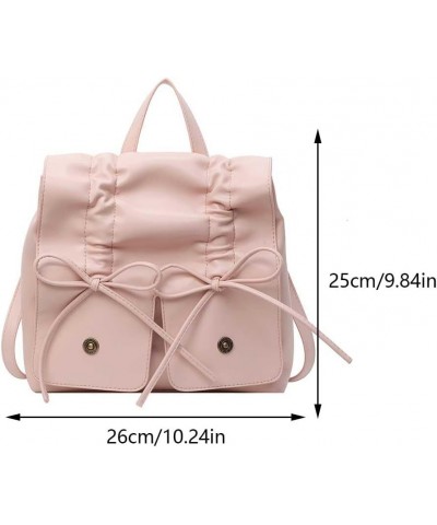 Coquette Aesthetic Backpack for Women Cute Bow Backpack PU Leather Travel Rucksack Fashion Bow Tie Shoulder Bag Pink $21.20 B...