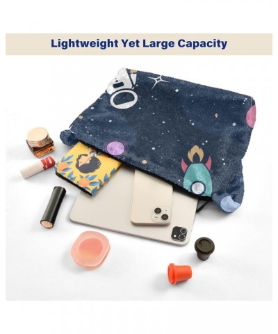 Ladies Soft Plush Underarm Bag Space-astronaut-rocket-galaxy Fluffy Shoulder Bag Women Furry Purse Handbag $18.23 Shoulder Bags