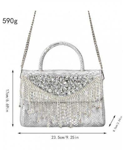 Women Sparkly Rhinestone Purse Tassel Clutch Bag with Chain Luxury Diamond Handbag for Wedding Party Prom B-gold $20.13 Eveni...