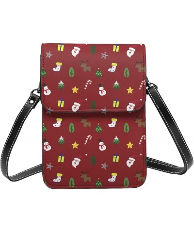 Womens Crossbody Bags Abstract Geometric Pattern Phone Bag Wallet Purses Adjustable Strap Snowman Santa Claus Tree Elk Patter...