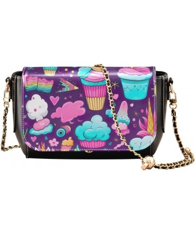 Unicorn Cake Crossbody Bags for Women Leather Purse Handbag Shoulder Bag for Work Daily Gifts $17.20 Shoulder Bags