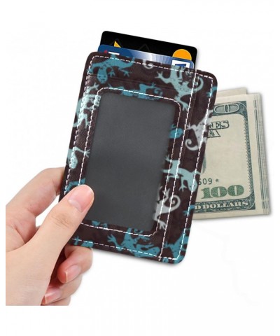 Salamanders Animal Pattern Slim Minimalist Wallet Small Card Wallets PU Leather Front Pocket Wallets $9.71 Wallets