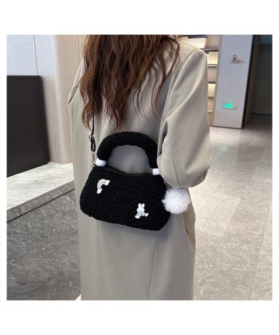 Furry Handbag with Cute Accessories Kawaii Shoulder Tote Bag Large Capacity Fluffy Crossbody Purse for Women (Green) White $1...