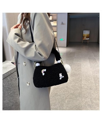 Furry Handbag with Cute Accessories Kawaii Shoulder Tote Bag Large Capacity Fluffy Crossbody Purse for Women (Green) White $1...