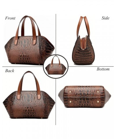 Designer Crocodile Pattern Handbag for Women PU Leather Small Purse Top Handle Shoulder Bag Fashion Tote Red $39.08 Totes