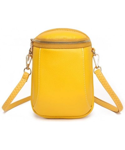 Small Crossbody Bag for Women,Small Shoulder Bag for Women,Women's genuine leather Coin Purse with Long shoulder strap Yellow...