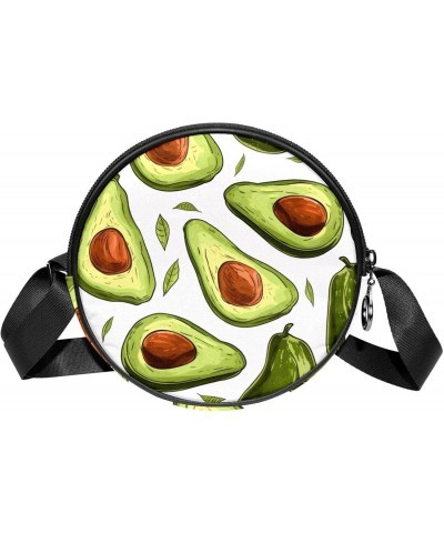 Round Crossbody Wallet, Circle Crossbody Purse Handbag, leaf and avocado $10.24 Crossbody Bags