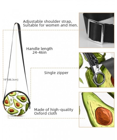 Round Crossbody Wallet, Circle Crossbody Purse Handbag, leaf and avocado $10.24 Crossbody Bags