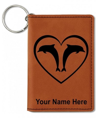 ID Holder Wallet, Dolphin Heart, Personalized Engraving Included (Teal) Dark Brown $14.83 Wallets