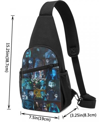 Crossbody Chest Bag Corpse Cartoon Bride Sling Backpack Shoulder Bag Waist Bags Travel Hiking Sport Daypack Wallet for Men Wo...