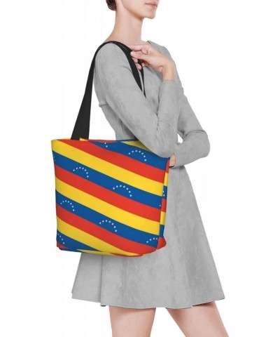 Women Shoulder Bag Venezuela-Flag-Pattern Foldable Tote Bag With Zipper Closure Casual Shopping Purse Daily Bag $18.55 Totes