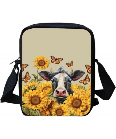 Fashion 3D Animal Dog Cat Pattern Women Small Cross Body Bags Yellow Sunflower Cow $12.09 Crossbody Bags