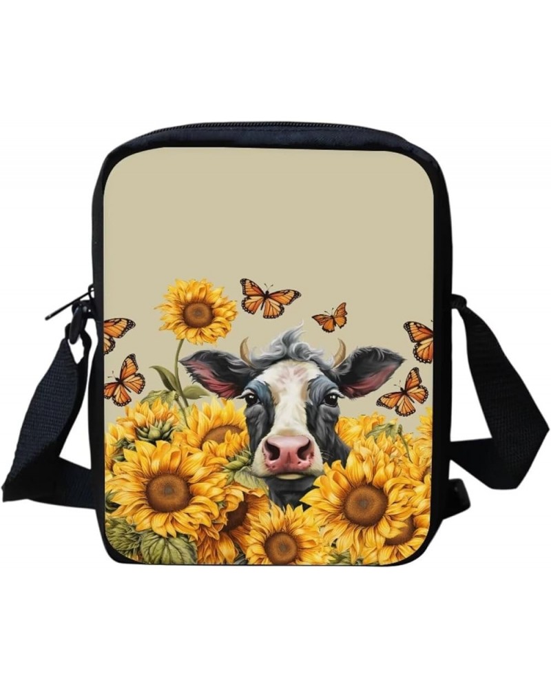 Fashion 3D Animal Dog Cat Pattern Women Small Cross Body Bags Yellow Sunflower Cow $12.09 Crossbody Bags