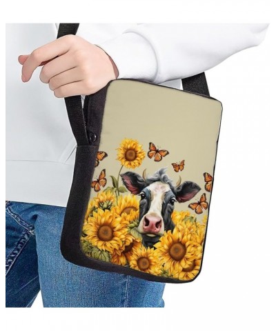 Fashion 3D Animal Dog Cat Pattern Women Small Cross Body Bags Yellow Sunflower Cow $12.09 Crossbody Bags