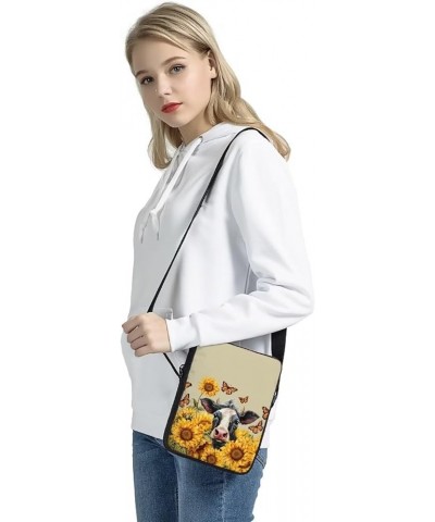 Fashion 3D Animal Dog Cat Pattern Women Small Cross Body Bags Yellow Sunflower Cow $12.09 Crossbody Bags