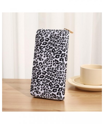 Leopard Women's Long Wallet PU Leather Large Capacity Zip Around Card Holder Phone Clutch Bag Purse Organizer For Women Girls...