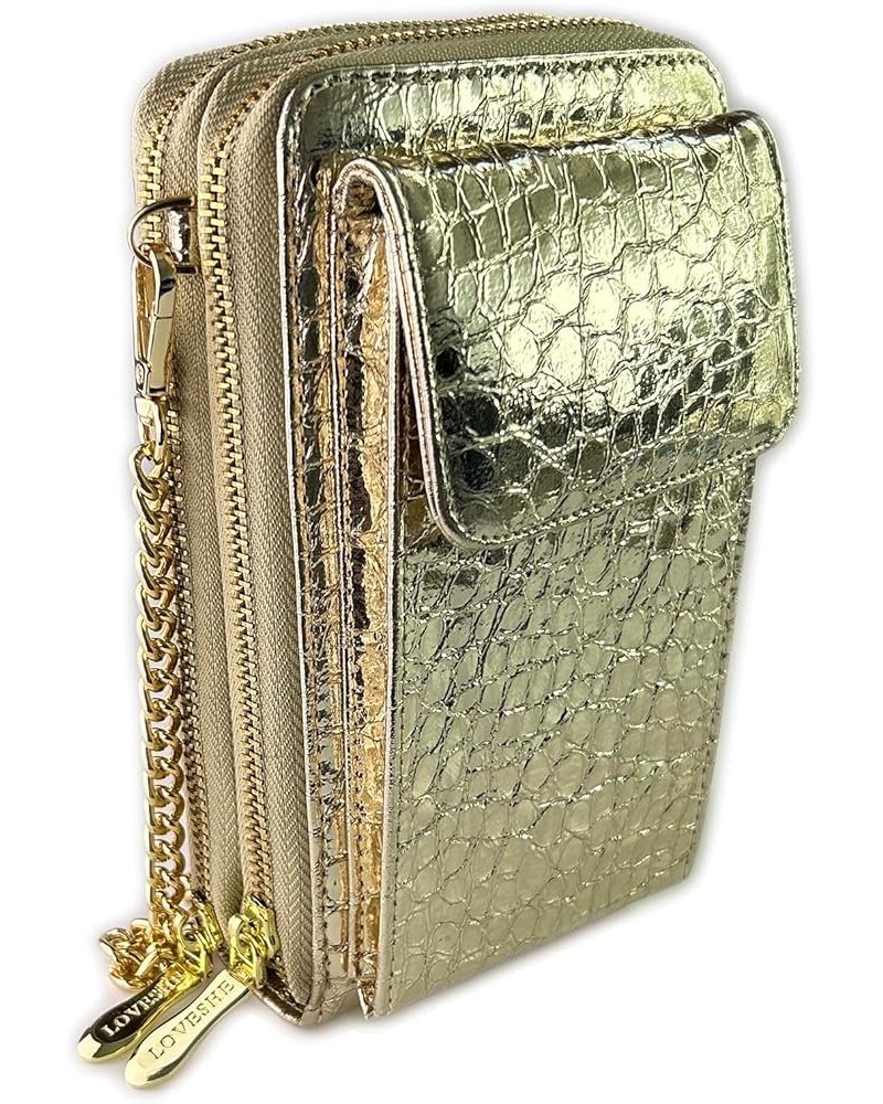 lightweight, multi-functional and practical,Touch screen window for easy viewing on your phone 23EY-Gold $12.18 Wallets