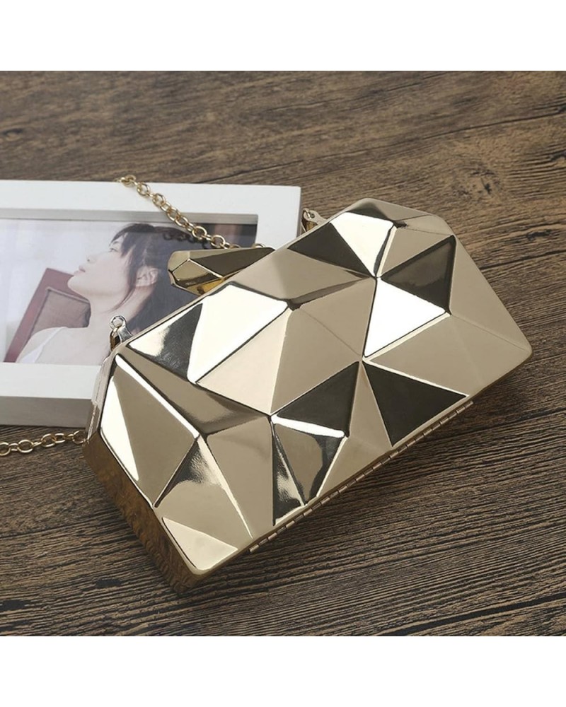 European Korean Style 2022 New Clutch Women's Bag Diamond Iron Box Dinner Bag Irregular Chain Clutch Metal Dinner Bag Jinse $...