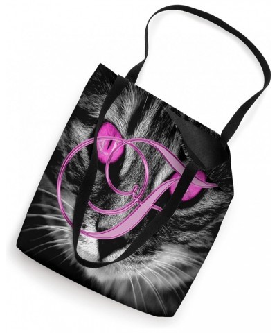 F Pink Cat Eye Kitten Kitty Pet Animal Initial Letter Name Tote Bag $9.83 Totes