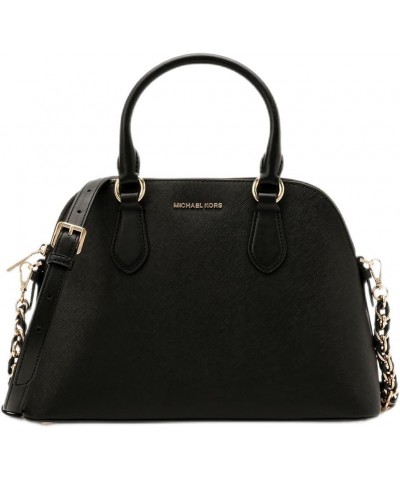 Veronica Medium Logo Dome Satchel Black/Gold $60.80 Satchels