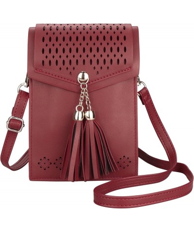 Womens Small Crossbody Bag For Woman, Tassel Wallet Purse，Gifts For Teenage Girls Red $12.25 Crossbody Bags