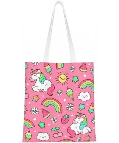 Unicorns Single Shoulder Fashion Canvas Tote Shopping Bags Handbags For Men And Women Unicorns6 $10.53 Totes