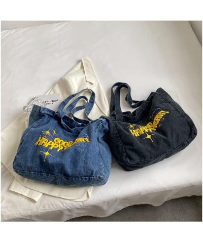 Y2k Aesthetic Tote Bag Aesthetic Y2k Accessories Y2k Bag Y2k Purse Denim Tote Bag Jean Bag Grunge Bag (Blakc) Blakc $15.43 Totes