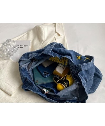 Y2k Aesthetic Tote Bag Aesthetic Y2k Accessories Y2k Bag Y2k Purse Denim Tote Bag Jean Bag Grunge Bag (Blakc) Blakc $15.43 Totes