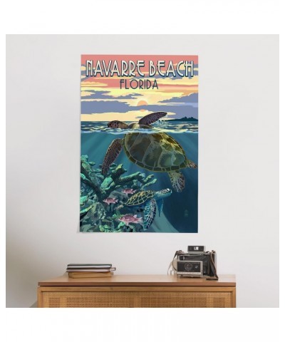 24x36 Inch Giclee Print, Navarre Beach, Florida, Loggerhead Sea Turtle and Sunset $24.50 Totes