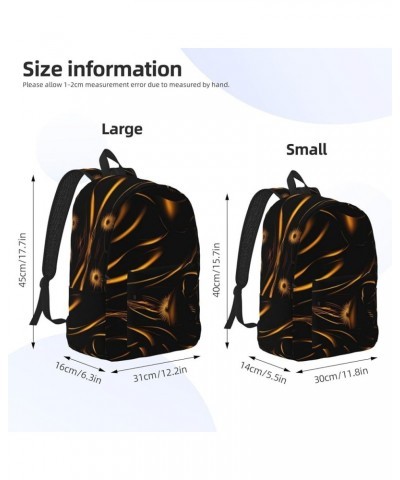 Black And Gold Background Print Casual Double Shoulder Daypack,Anti-Theft Travel Canvas Backpack For Men And Women Black Medi...