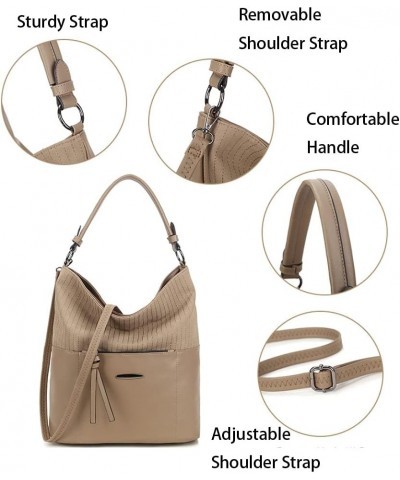 Bucket Bags for Women Elegent Chic Handbag Ladies Tote Bags Large Capacity Casual Shoulder Bag for Work School Brown $15.65 S...