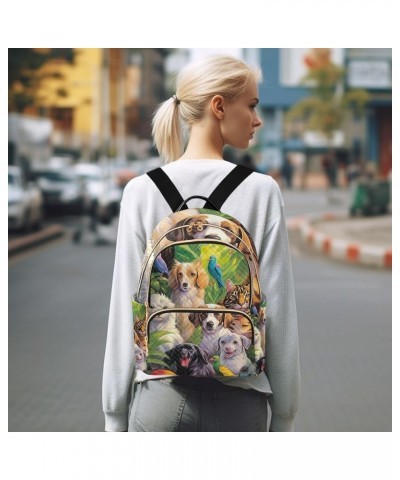 Colorful Floral Moon Stars Women's Small Backpack Purse Quilted Backpack Purse for Women Animals and Birds Medium $15.74 Back...