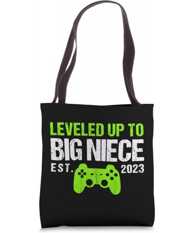 Leveled Up To Big Niece Est 2023 Funny New Niece Gamer Retro Tote Bag $14.50 Totes