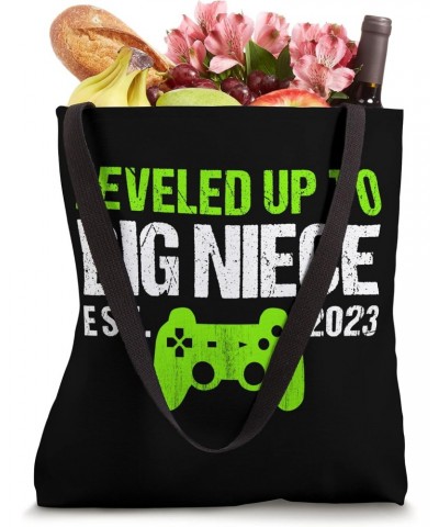 Leveled Up To Big Niece Est 2023 Funny New Niece Gamer Retro Tote Bag $14.50 Totes