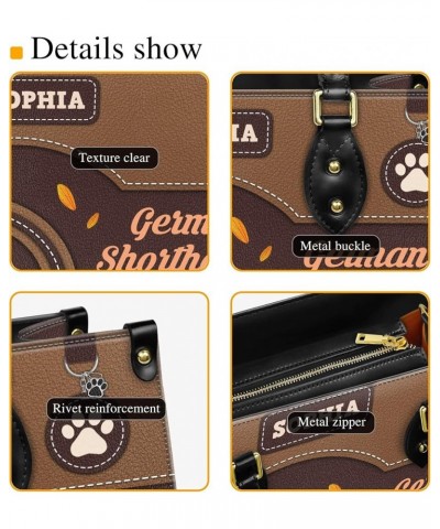 Personalized German Shorthaired Pointer Dog Handbags, Custom Name Dog Leather Bags, Purses, Shoulder Bag, Gift For Dog Mom St...