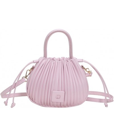 Ruched Bucket Bag Hobo Bags for Women Shoulder Bag Cute Tote Bag Satchels Crossbody Purse Summer Beach Bag Travel 2024 Pink P...