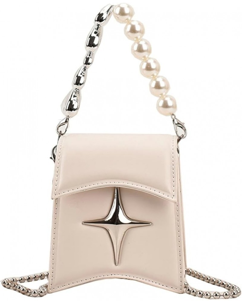 Small Crossbody Purse Women Y2k Mini Shoulder Bag Fashion PU Star Decorate Wallet 90s Crescent Chain Satchel B-white $19.99 T...