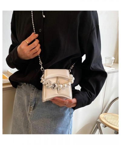 Small Crossbody Purse Women Y2k Mini Shoulder Bag Fashion PU Star Decorate Wallet 90s Crescent Chain Satchel B-white $19.99 T...