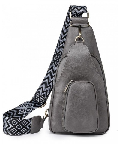 Stylish Shoulder Bags for Women PU Leather Travel Sports Portable Crossbody Sling Bags Waist Bags with Guitar Strap Grey $28....