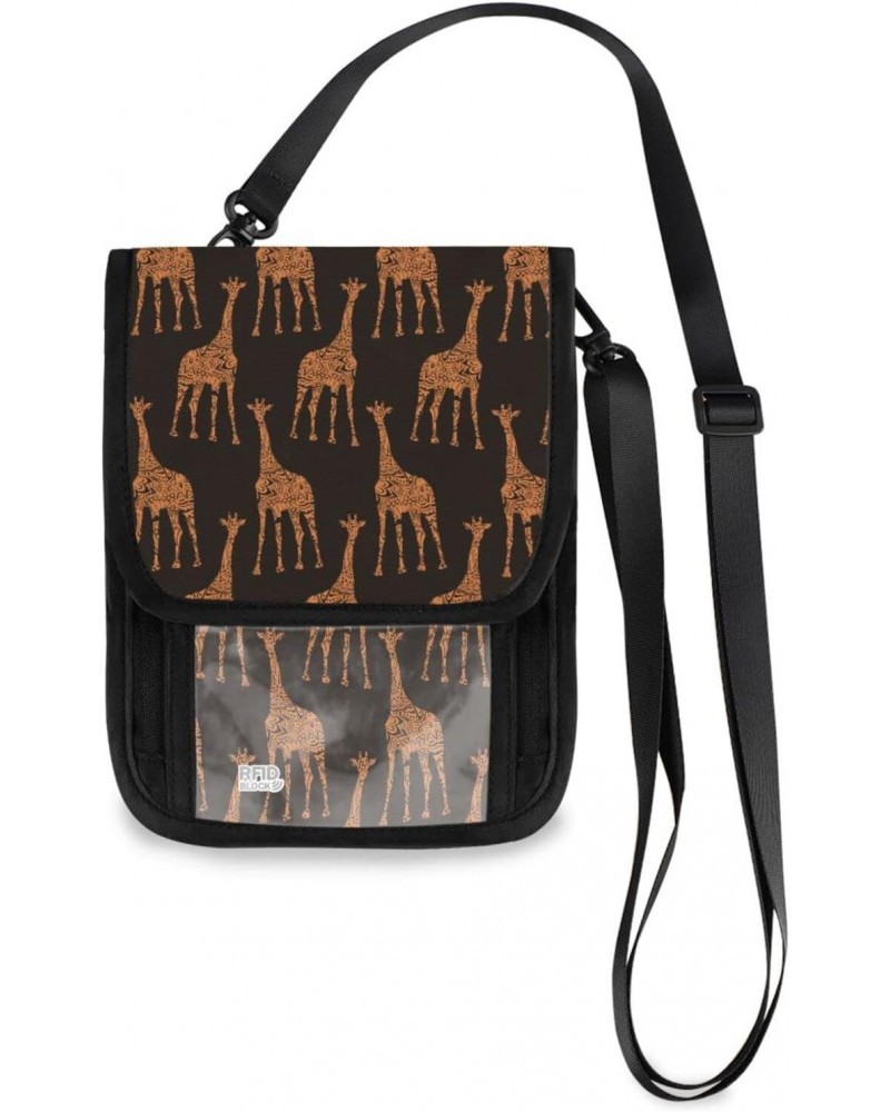 Tribal Pattern Giraffe Neck Wallet, RFID Blocking Crossbody Cellphone Purse for Women, Phone Bag Small Shoulder Wallet with C...