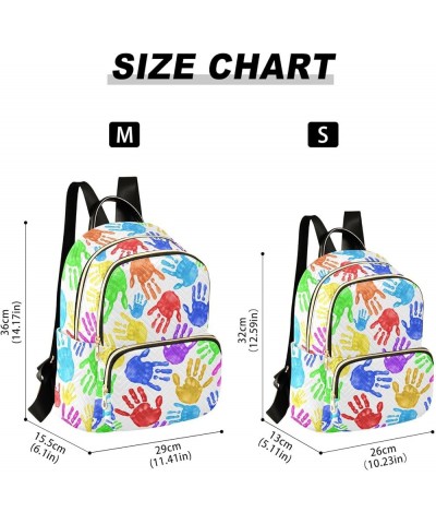 Handprints Backpack Purse for Women Fashion Ladies Shoulder Bags Travel Bag Hiking Sports Ladies Daypack,S Medium $17.04 Back...