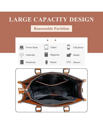 Satchel Shoulder Bags for Women Retro Genuine Leather Top Handle Purses Ladies Handbags Totes Crossbody Work Bag A / Brown $3...