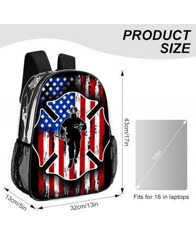 Clear Backpack Skull Usa Stars American Flag Black 17inch Clear Backpacks for Sports Game Concert Events Pattern1084 One Size...