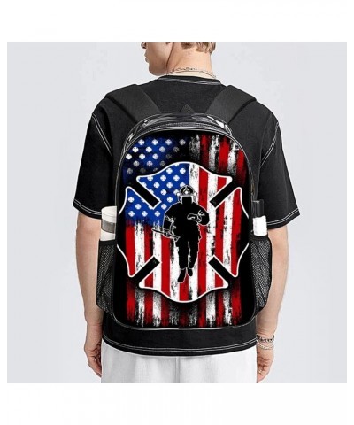 Clear Backpack Skull Usa Stars American Flag Black 17inch Clear Backpacks for Sports Game Concert Events Pattern1084 One Size...